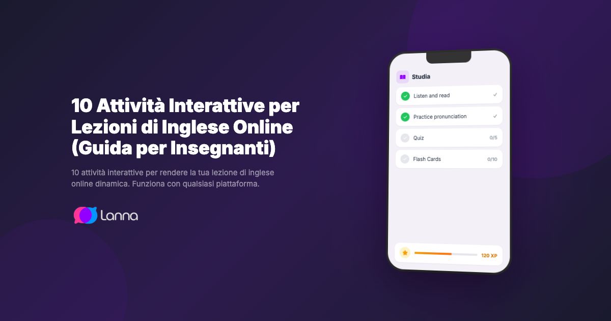 10 Attività Interattive per Lezioni di Inglese Online (Guida per Insegnanti)