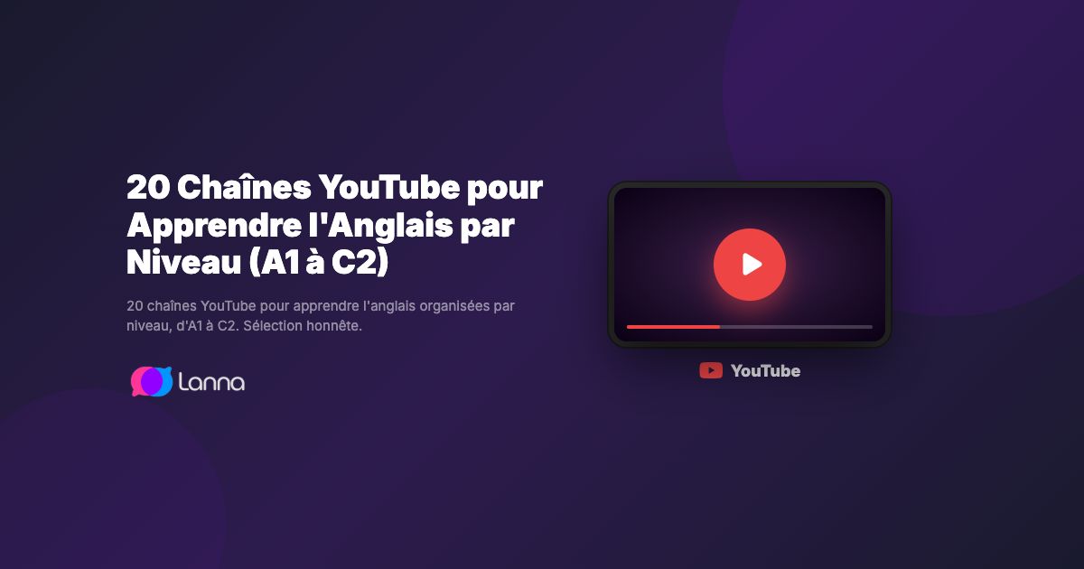 20 Chaînes YouTube pour Apprendre l'Anglais par Niveau (A1 à C2)