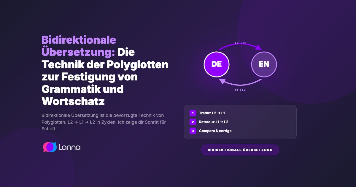 Bidirektionale Übersetzung: Die Technik der Polyglotten zur Festigung von Grammatik und Wortschatz
