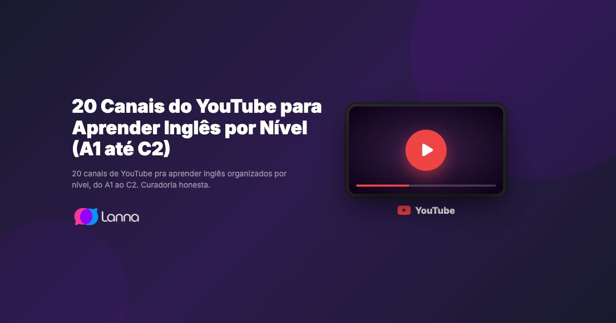 20 Canais do YouTube para Aprender Inglês por Nível (A1 até C2)