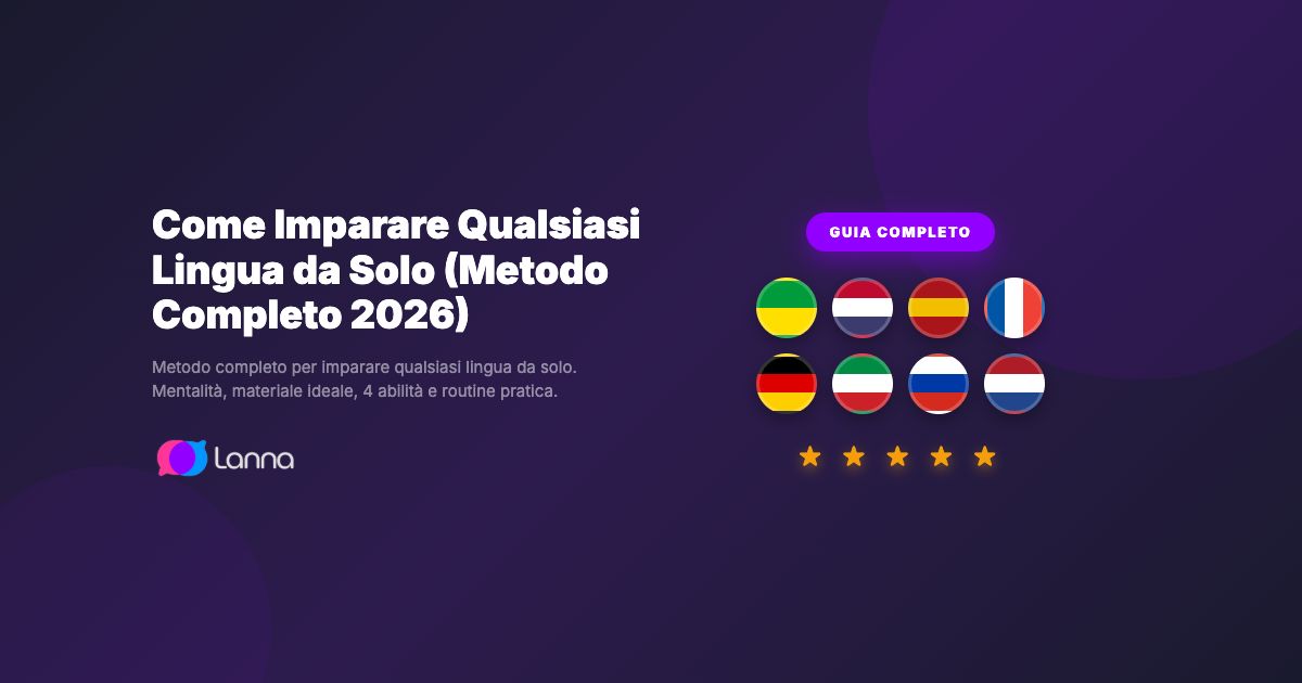 Come Imparare Qualsiasi Lingua da Solo (Metodo Completo 2026)