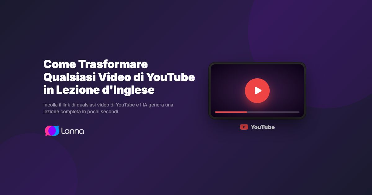 Come Trasformare Qualsiasi Video di YouTube in Lezione d'Inglese