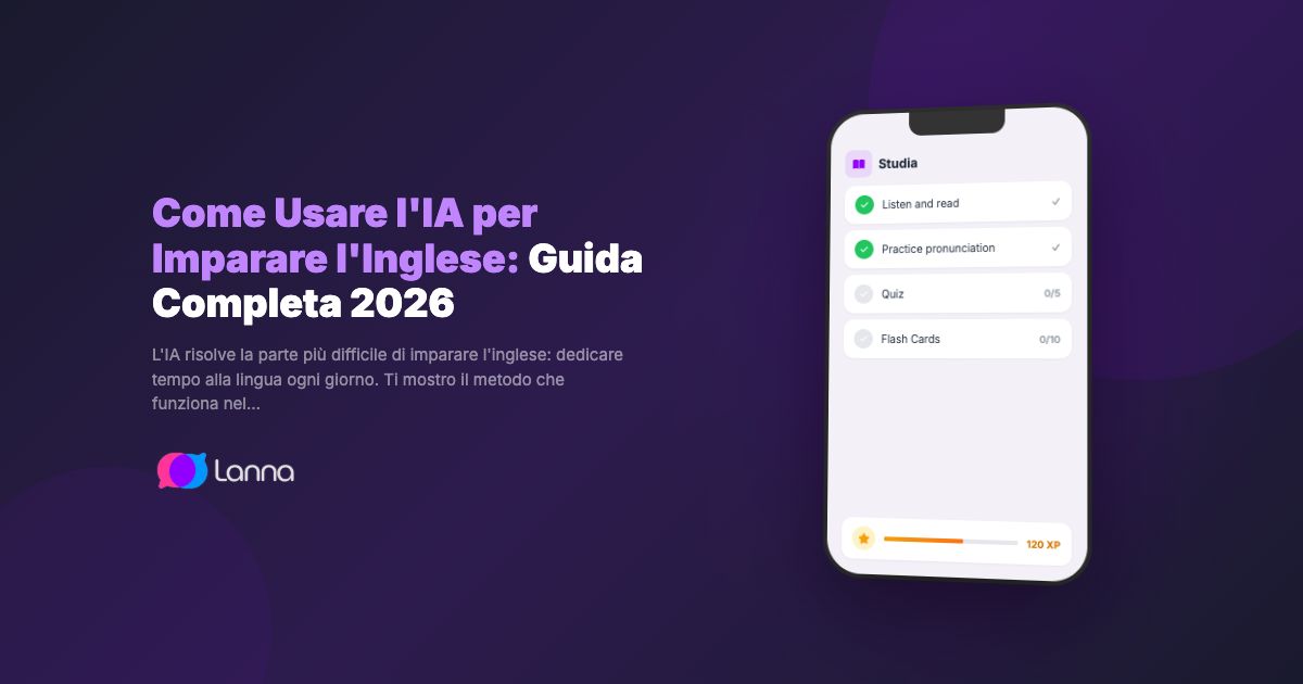 Come Usare l'IA per Imparare l'Inglese: Guida Completa 2026