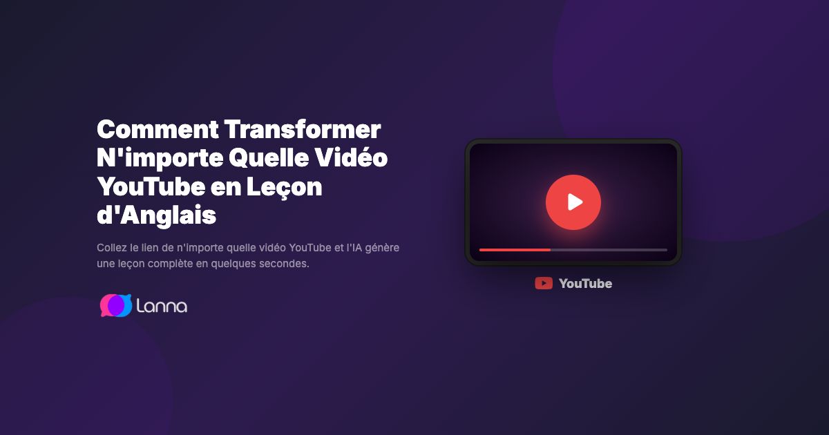 Comment Transformer N'importe Quelle Vidéo YouTube en Leçon d'Anglais