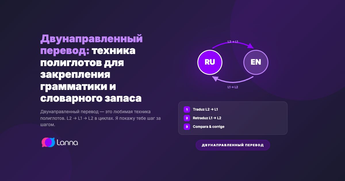 Двунаправленный перевод: техника полиглотов для закрепления грамматики и словарного запаса