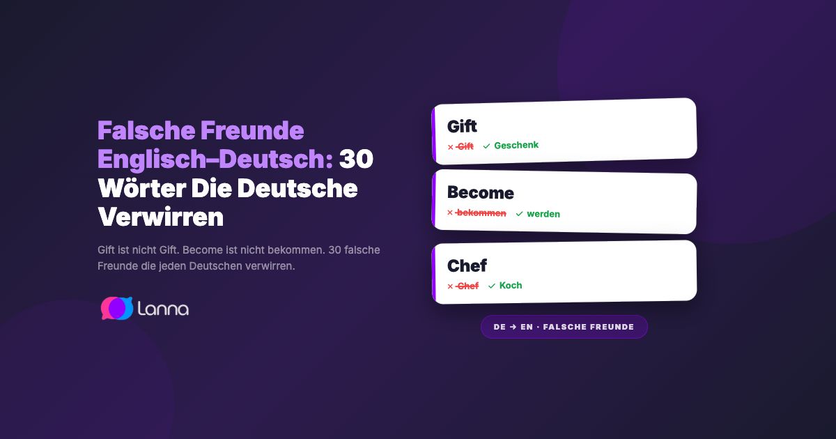 Falsche Freunde Englisch–Deutsch: 30 Wörter Die Deutsche Verwirren