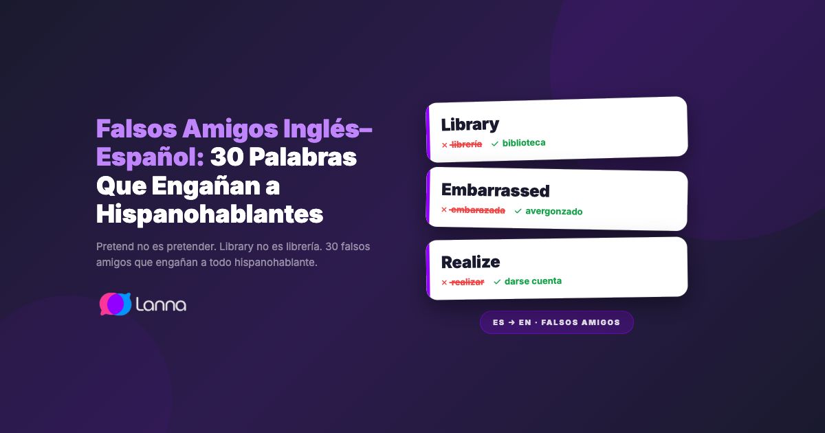 Falsos Amigos Inglés–Español: 30 Palabras Que Engañan a Hispanohablantes