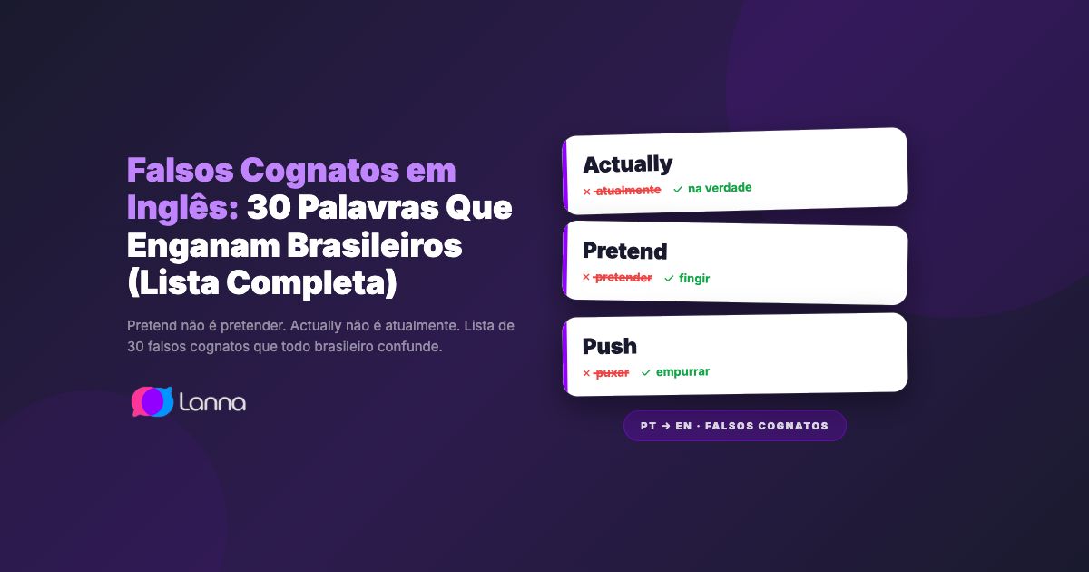 Falsos Cognatos em Inglês: 30 Palavras Que Enganam Brasileiros (Lista Completa)