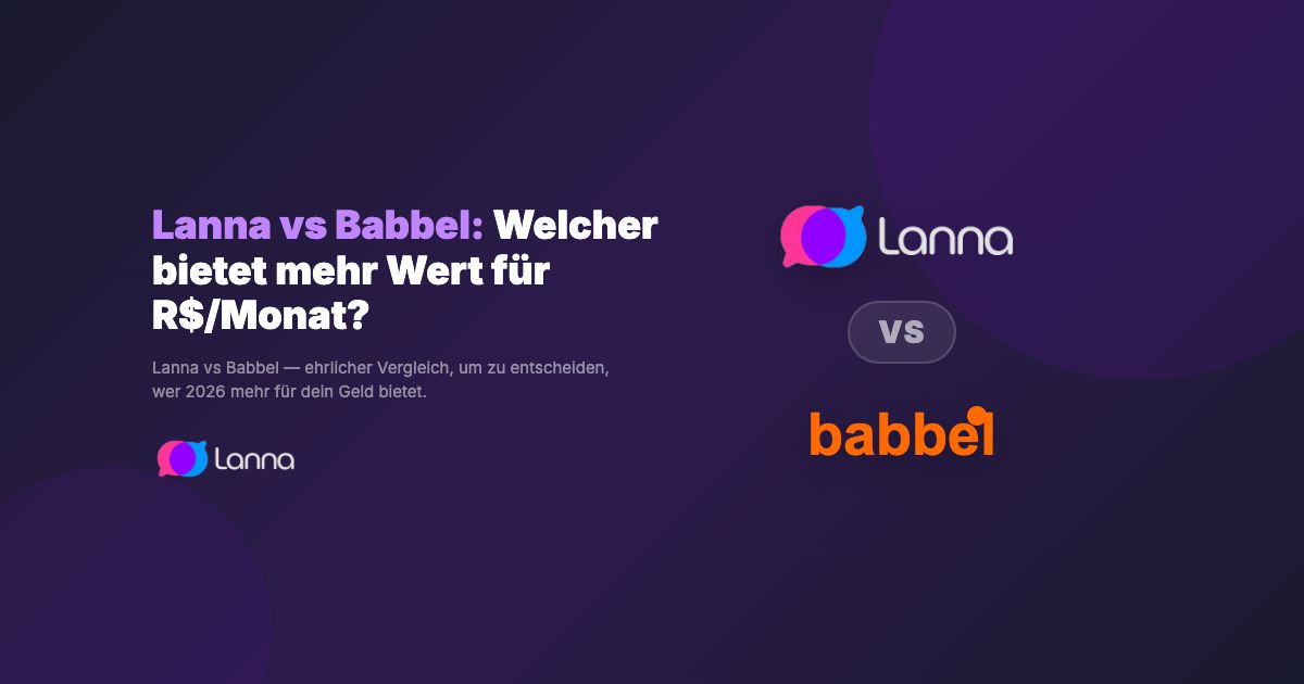 Lanna vs Babbel: Welcher bietet mehr Wert für R$/Monat?