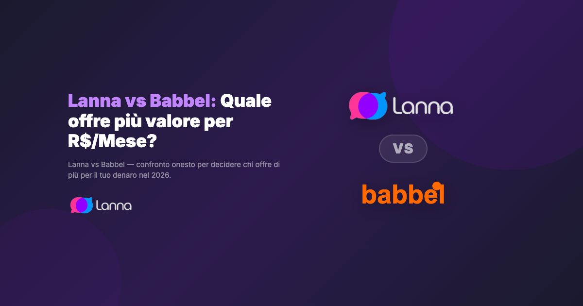 Lanna vs Babbel: Quale offre più valore per R$/Mese?
