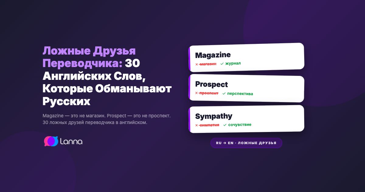 Ложные Друзья Переводчика: 30 Английских Слов, Которые Обманывают Русских