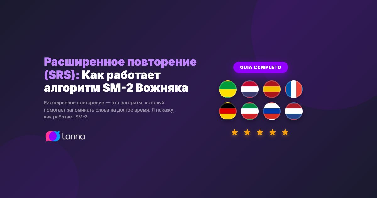 Расширенное повторение (SRS): Как работает алгоритм SM-2 Вожняка