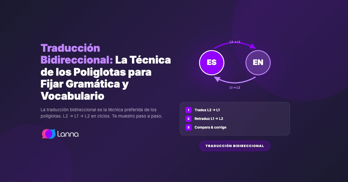 Traducción Bidireccional: La Técnica de los Poliglotas para Fijar Gramática y Vocabulario