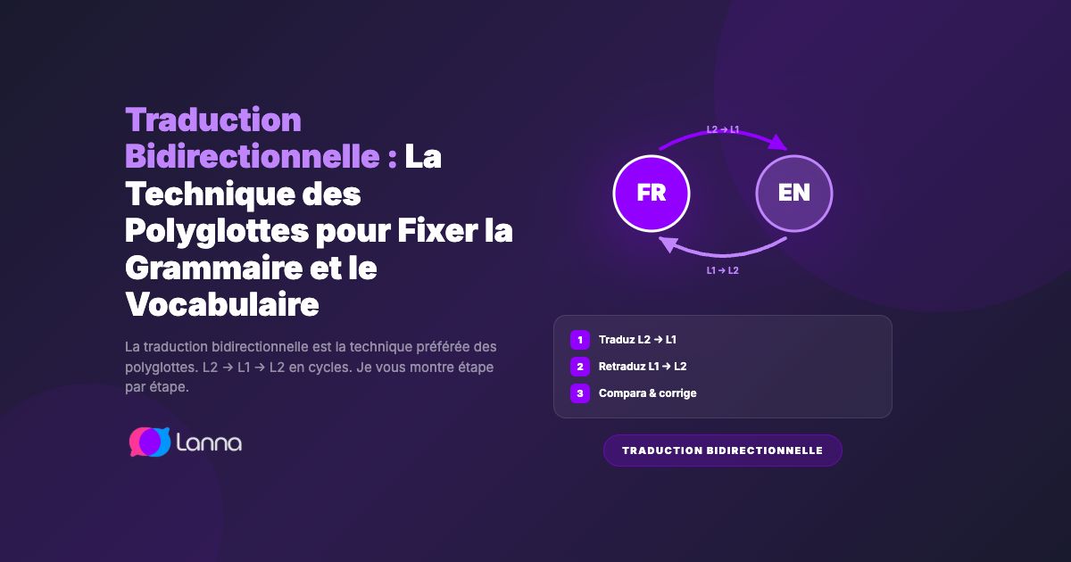 Traduction Bidirectionnelle : La Technique des Polyglottes pour Fixer la Grammaire et le Vocabulaire