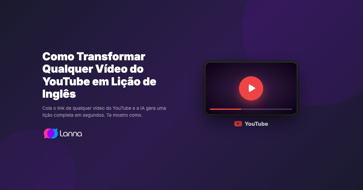 Como Transformar Qualquer Vídeo do YouTube em Lição de Inglês