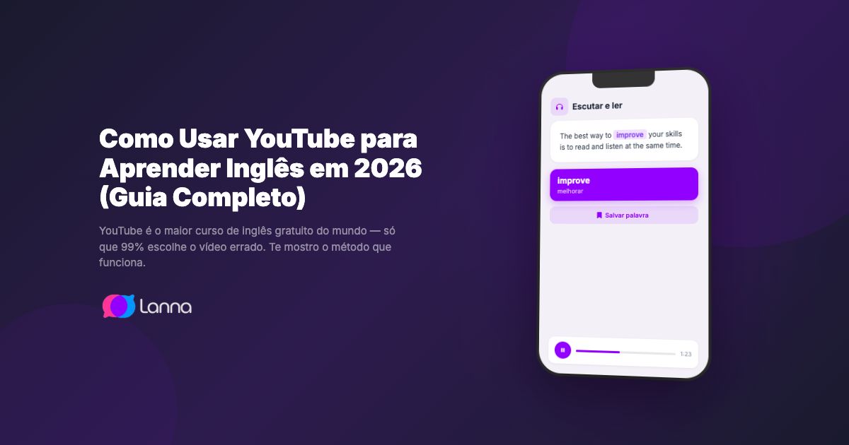 Como Usar YouTube para Aprender Inglês em 2026 (Guia Completo)